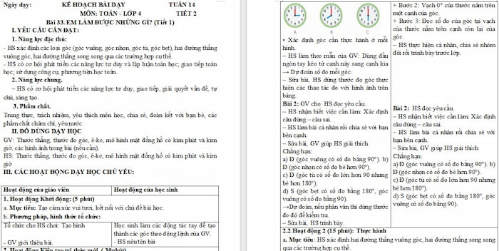 Giáo án Toán 4 Bài 33: Em làm được những gì?