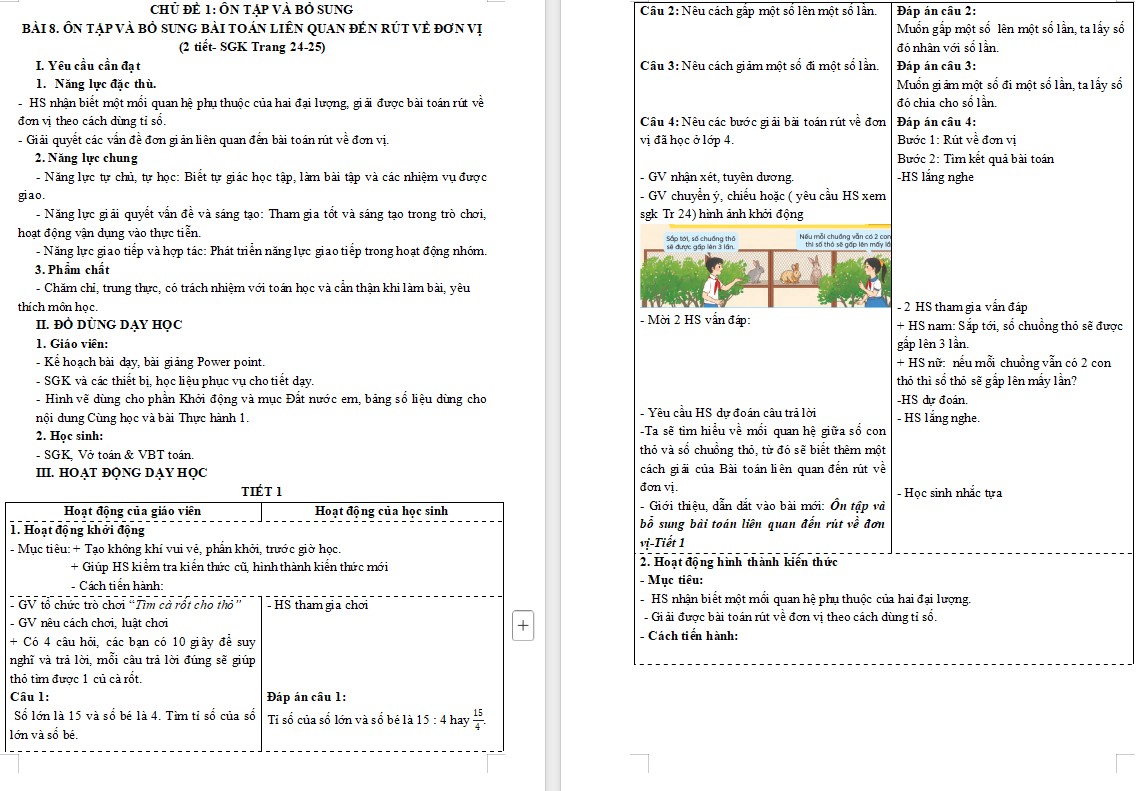 Giáo án Toán 5 CTST Bài 8