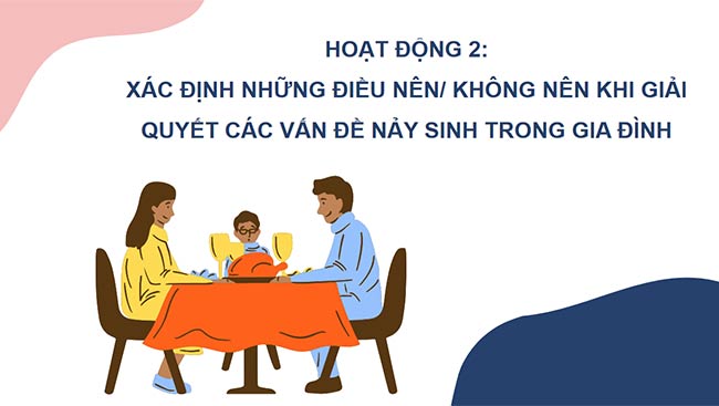 PowerPoint Hoạt động trải nghiệm 6: Giải quyết một số vấn đề nảy sinh trong gia đình