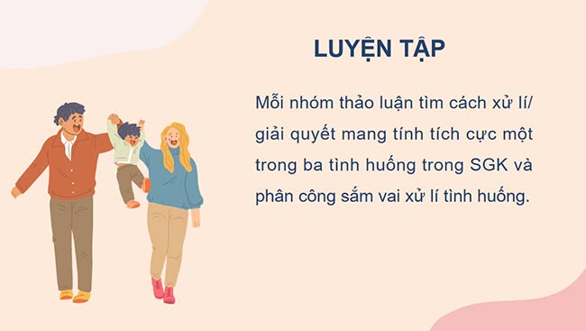 PowerPoint Hoạt động trải nghiệm 6: Giải quyết một số vấn đề nảy sinh trong gia đình