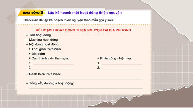 PowerPoint Hoạt động trải nghiệm 6: Em tham gia hoạt động thiện nguyện