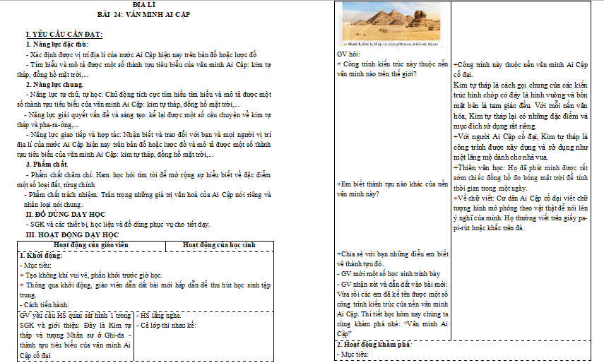 Bài 24: Văn minh Ai Cập