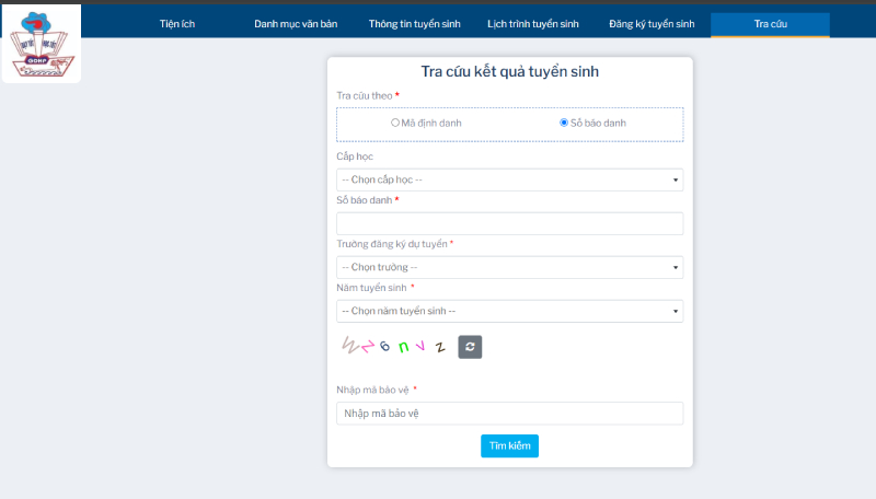 Trang chính thức hỗ trợ tra điểm thi cho thí sinh