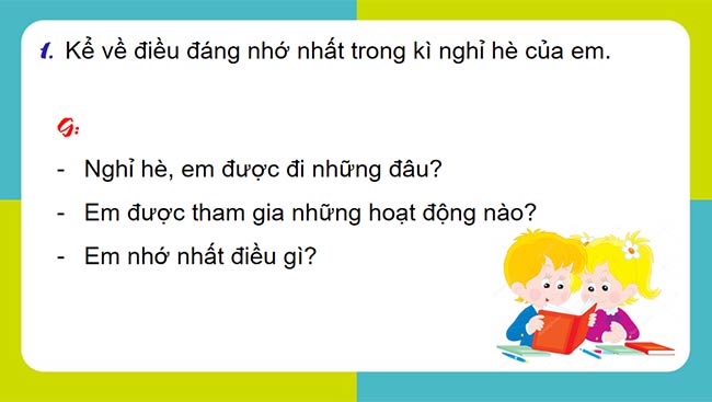 PowerPoint Tiếng Việt 2 Những ngày hè của em
