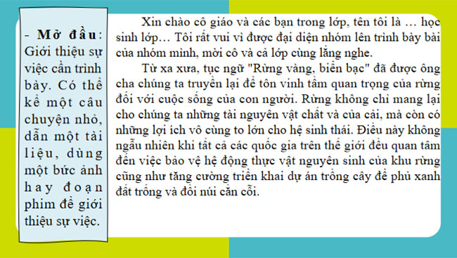 Trình bày ý kiến về một sự việc có tính thời sự 