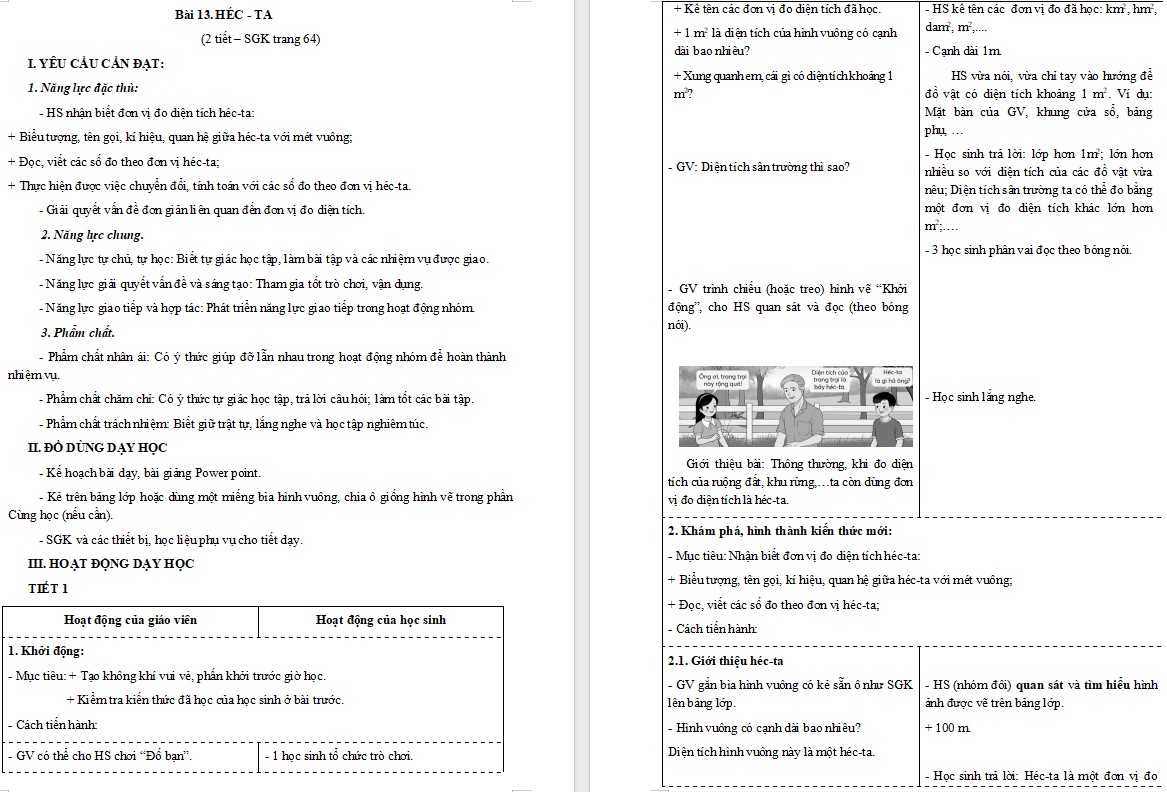 Giáo án Toán 5 CTST Bài 13 trang 36