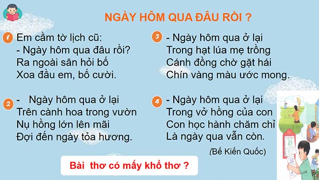 PowerPoint Tiếng Việt 2 Đọc Ngày hôm qua đâu rồi?
