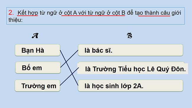 PowerPoint Tiếng Việt 2 Từ ngữ chỉ sự vật, hoạt động. Câu giới thiệu