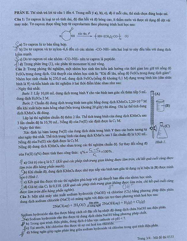 Đề thi môn Hóa học THPT Quốc gia 2025
