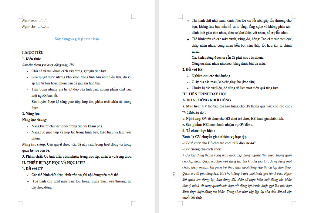 Xây dựng và giữ gìn tình bạn