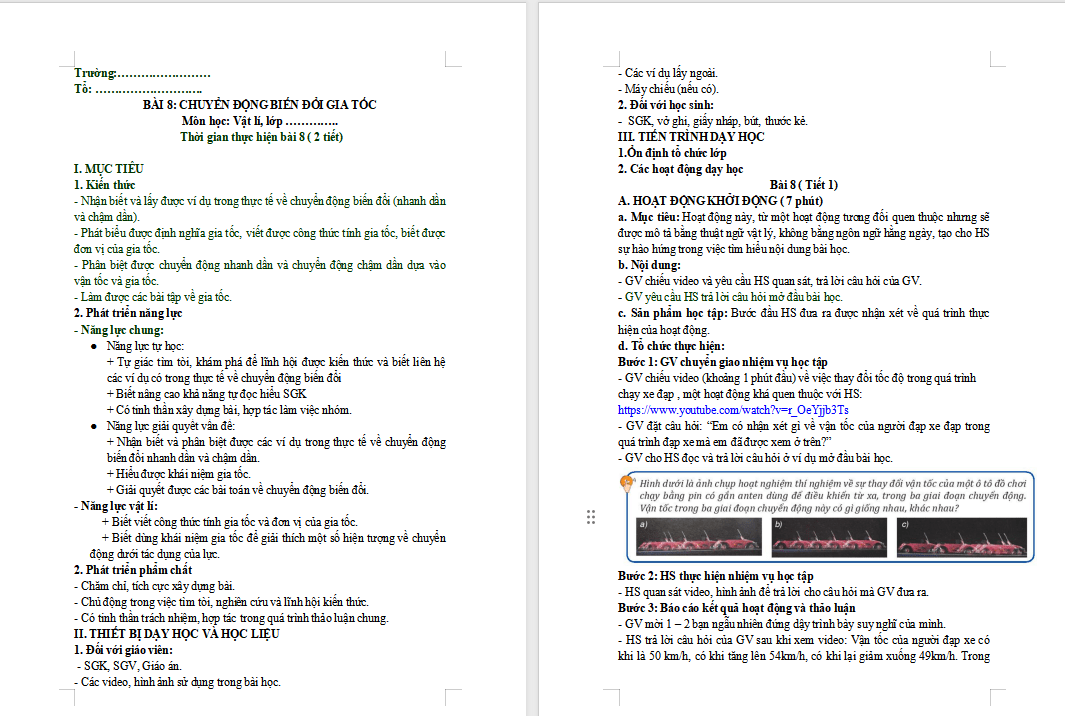 Chuyển động biến đổi Gia tốc