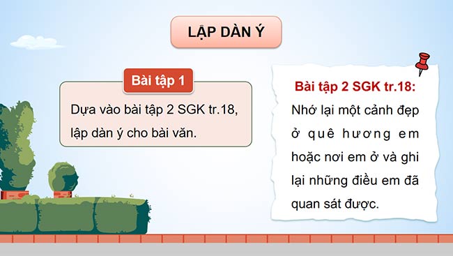 PowerPoint Tiếng Việt 5 Lập dàn ý cho bài văn tả phong cảnh