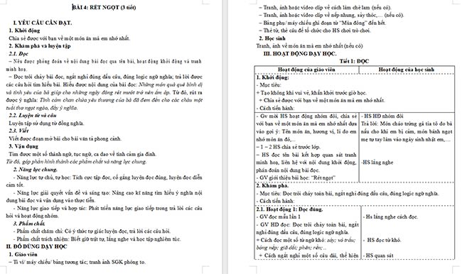 Giáo án Tiếng Việt 5 Rét ngọt