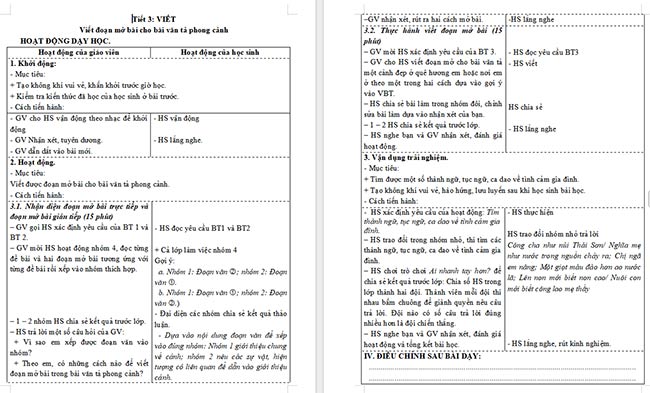 Giáo án Tiếng Việt 5 Viết đoạn mở bài cho bài văn tả phong cảnh