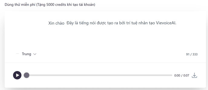 Công cụ chuyển văn bản thành giọng nói của VievoiceAI