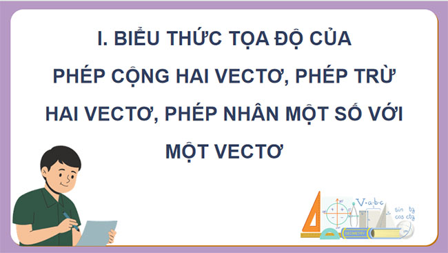 Biểu thức toạ độ của các phép toán vectơ