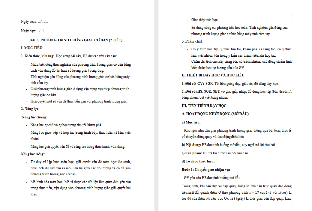 PowerPoint Toán 11 Bài 5 Phương trình lượng giác cơ bản 