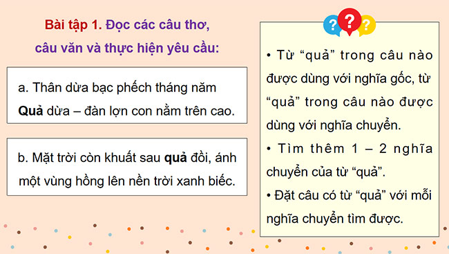 PowerPoint Tiếng Việt 5 Luyện tập về từ đa nghĩa
