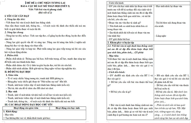Giáo án Tiếng Việt 5 Viết bài văn tả phong cảnh (Bài viết số 2)