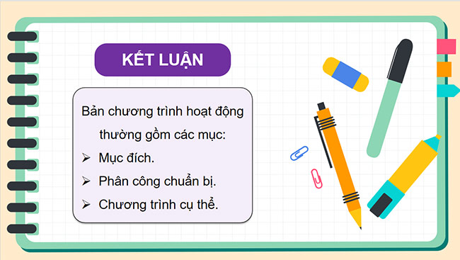 PowerPoint Tiếng Việt 5 Viết chương trình hoạt động