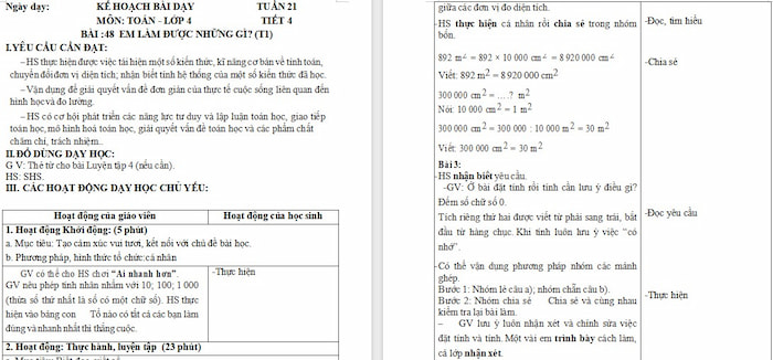 Giáo án Toán 4 Bài 48: Em làm được những gì?