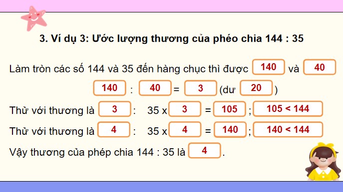 PowerPoint Toán 4 Bài 51: Ước lượng thương trong phép chia