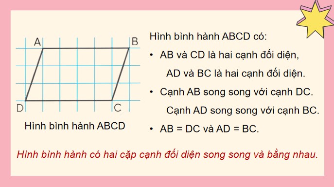 PowerPoint Toán 4 Bài 54: Hình bình hành