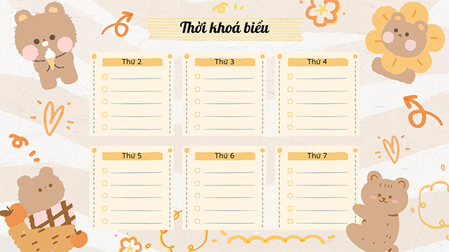 Mẫu thời khóa biểu