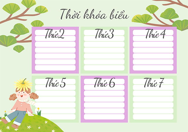 Mẫu thời khóa biểu