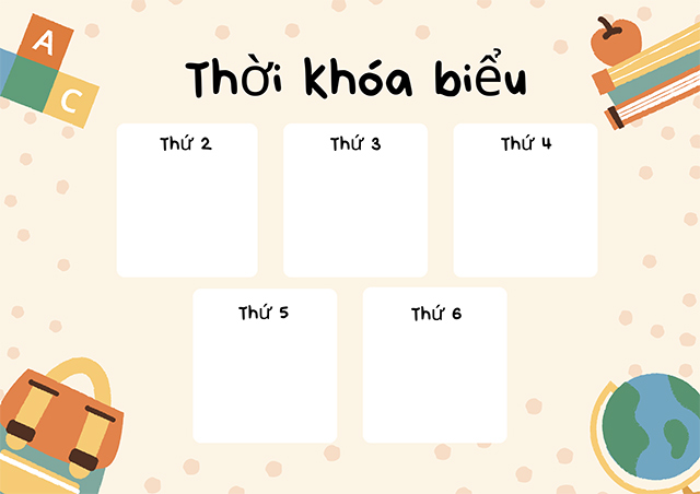 Mẫu thời khóa biểu