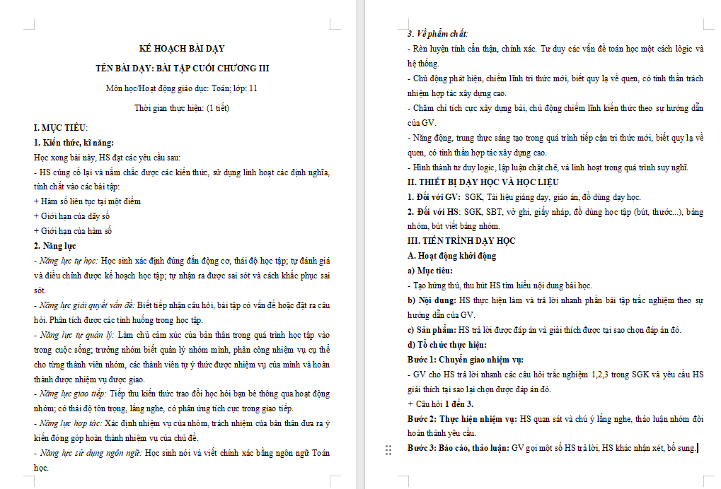 Giáo án PowerPoint Toán 11 Bài tập cuối chương 3