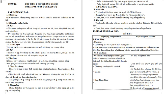 Giáo án Tiếng Việt 5 Một ngày ở Đê Ba