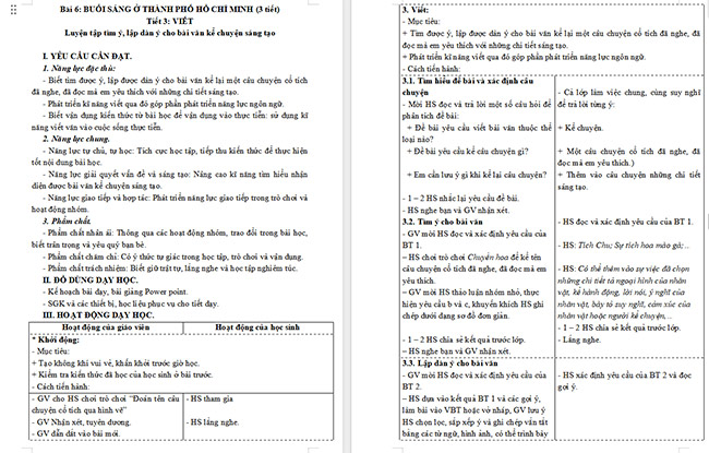 Giáo án Tiếng Việt 5 Luyện tập tìm ý, lập dàn ý cho bài văn kể chuyện sáng tạo