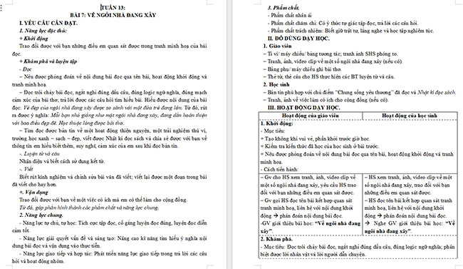 Giáo án Tiếng Việt 5 Về ngôi nhà đang xây