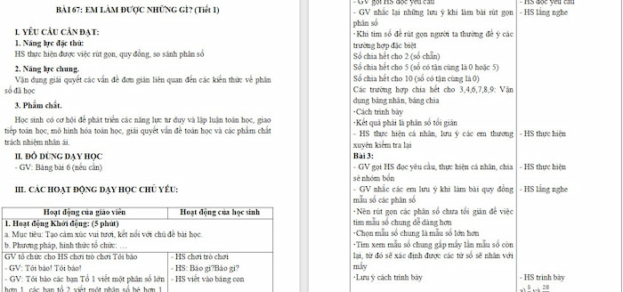 Giáo án Toán 4 Bài 67: Em làm được những gì?