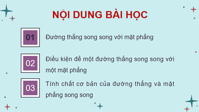 Đường thẳng và mặt phẳng song song