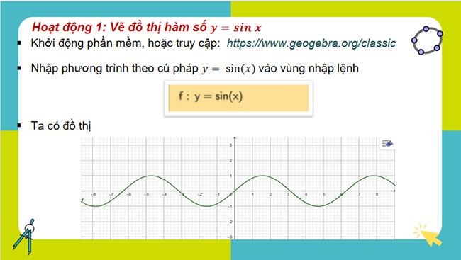 Tìm hiểu hàm số lượng giác bằng phần mềm GeoGebra