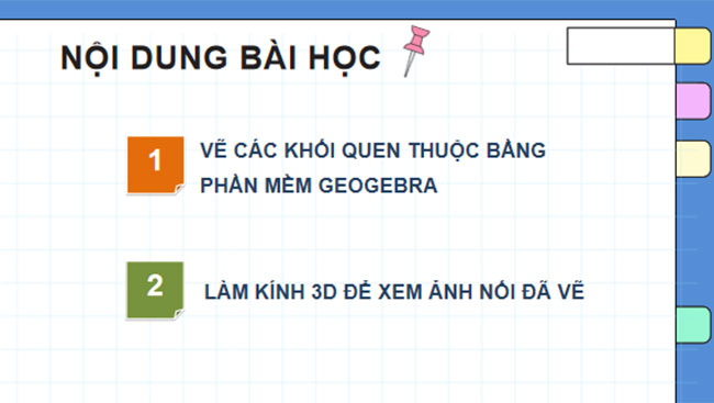 Vẽ hình khối bằng phần mềm GeoGebra Làm kính 3D để quan sát ảnh nổi