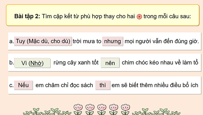 PowerPoint Tiếng Việt 5 Luyện tập về kết từ
