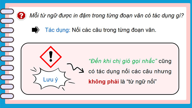 PowerPoint Tiếng Việt 5 Liên kết các câu trong đoạn văn bằng cách dùng từ ngữ nối