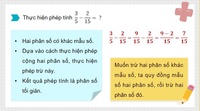 PowerPoint Toán 4 Bài 72: Trừ hai phân số khác mẫu số
