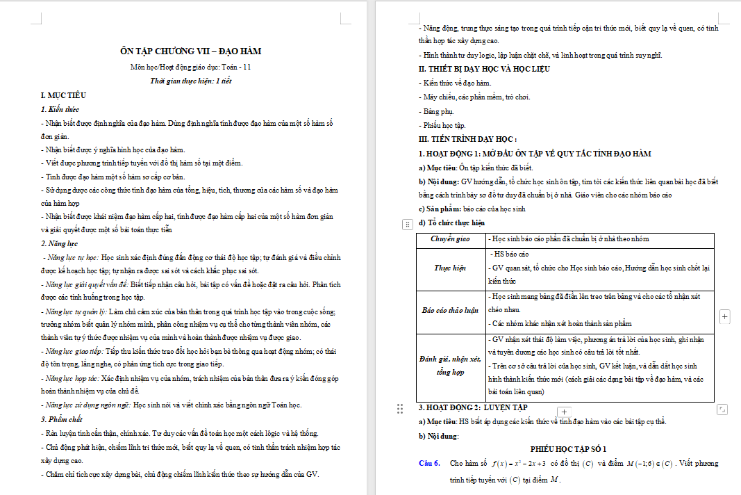 Giáo án PowerPoint Toán 11 Bài tập cuối chương 7