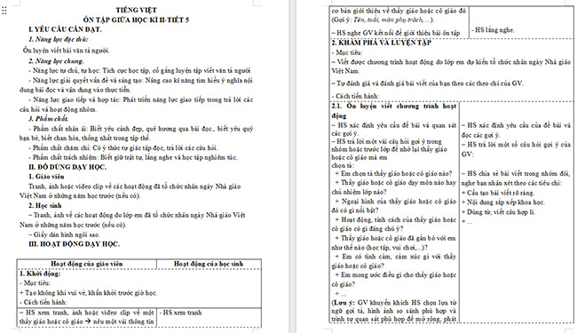 Giáo án Tiếng Việt 5 Ôn tập giữa học kì II (Tiết 5)