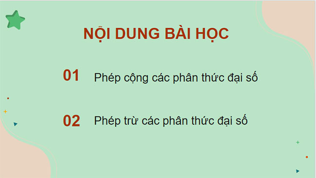 Phép cộng phép trừ phân thức đại số