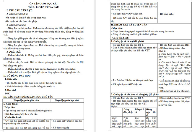 Giáo án Tiếng Việt 5 Ôn tập cuối năm học (Tiết 3)