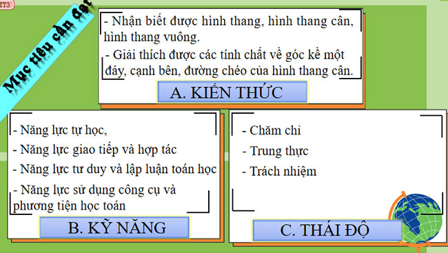 Giáo án PowerPoint Toán 8 Bài 3: Hình thang cân