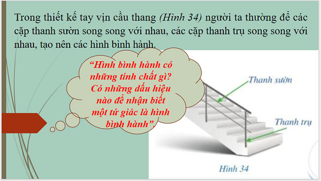 Giáo án PowerPoint Toán 8 Bài 4: Hình bình hành