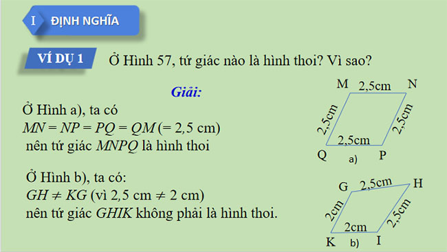 Giáo án PowerPoint Toán 8 Bài 6: Hình thoi