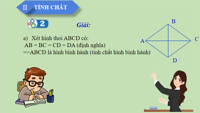 Giáo án PowerPoint Toán 8 Bài 6: Hình thoi