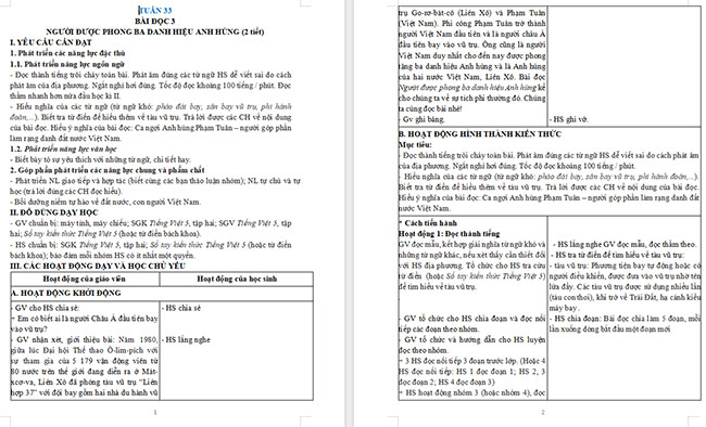 Giáo án Tiếng Việt 5 Người được phong ba danh hiệu Anh hùng